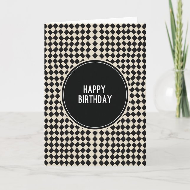 Tarjeta de cumpleaños con círculo en negrita (Anverso)