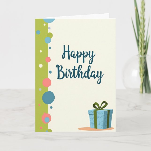 Tarjeta de Cumpleaños con Círculos (Anverso)