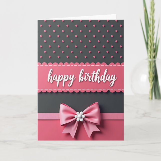 Tarjeta de cumpleaños con círculos elegantes (Anverso)