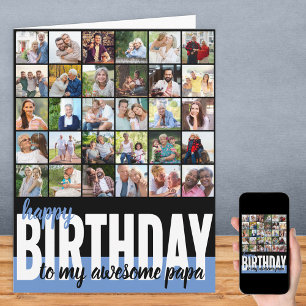 Tarjeta de cumpleaños con collage de 31 fotos para