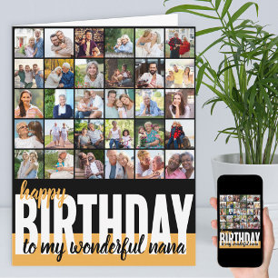 Tarjeta de cumpleaños con collage de 31 fotos para
