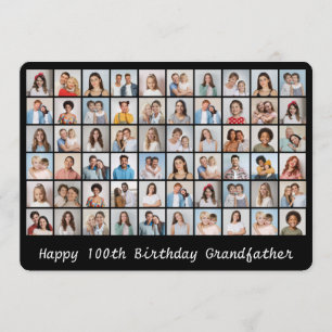 Tarjeta de cumpleaños con collage de 60 fotos, aña
