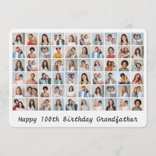 Tarjeta de cumpleaños con collage de 60 fotos, aña
