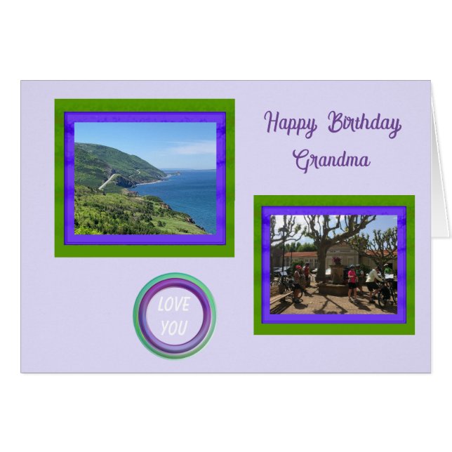 Tarjeta de cumpleaños con collage de fotos de la a (Anverso (Horizontal))