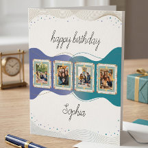 Tarjeta de cumpleaños con collage de fotos persona