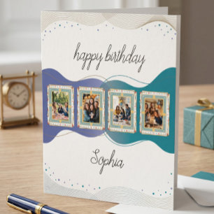 Tarjeta de cumpleaños con collage de fotos persona