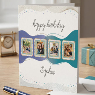 Tarjeta de cumpleaños con collage de fotos persona