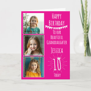 Tarjeta de cumpleaños con collage de tres fotos pa