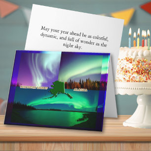 Tarjeta de cumpleaños con collage del contorno de