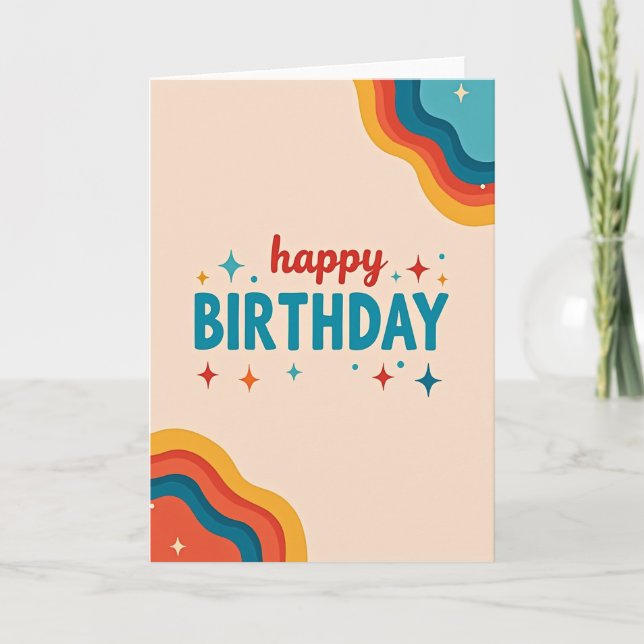 Tarjeta de cumpleaños con color atrevido (Anverso)