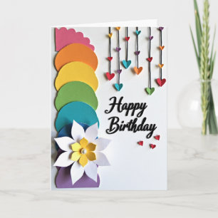 Tarjeta de cumpleaños con colores vivos