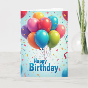 Tarjeta de cumpleaños con confeti
