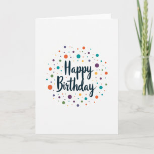 Tarjeta de cumpleaños con confeti brillante