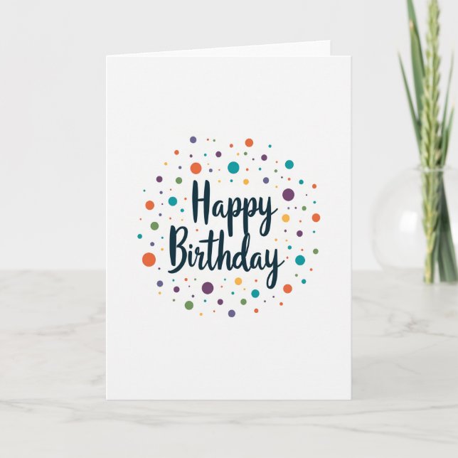 Tarjeta de cumpleaños con confeti brillante (Anverso)