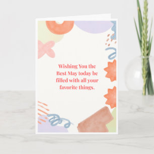 Tarjeta de cumpleaños con confeti colorido