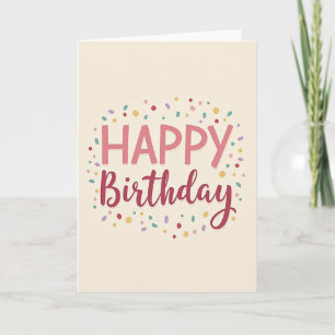 Tarjeta de cumpleaños con confeti dulce