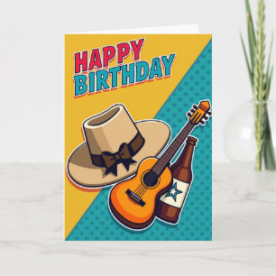 Tarjeta de cumpleaños con contorno en negrita