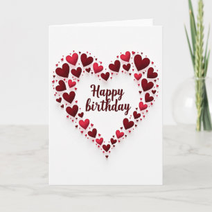 Tarjeta de cumpleaños con corazón amoroso