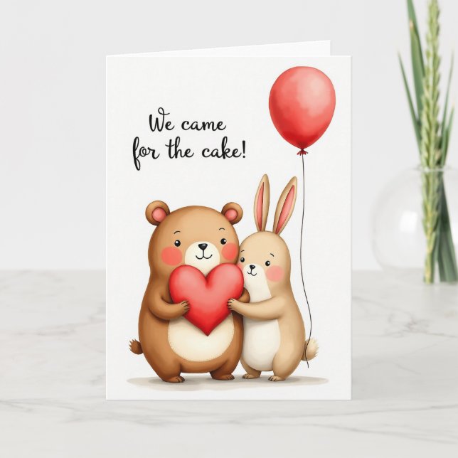 Tarjeta de cumpleaños con corazón de peluche (Anverso)