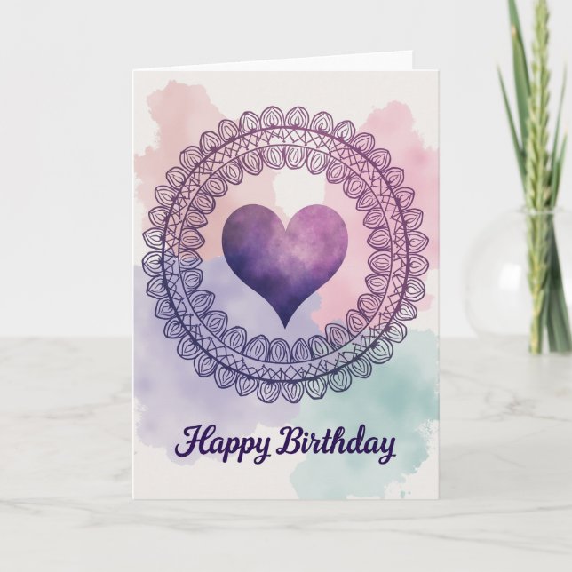 Tarjeta de cumpleaños con corazón dulce (Anverso)