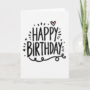 Tarjeta de cumpleaños con corazón dulce y escrito
