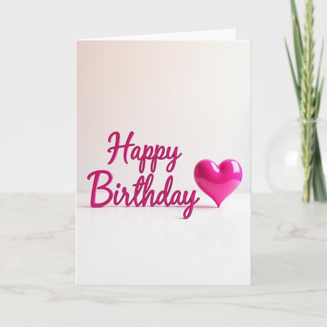Tarjeta de cumpleaños con corazón pulido (Anverso)