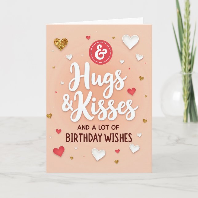 Tarjeta de cumpleaños con corazón radiante (Anverso)