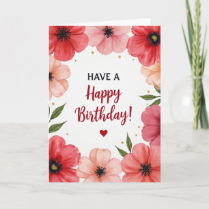 Tarjeta de cumpleaños con corazón rojo