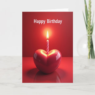 Tarjeta de cumpleaños con corazón rojo
