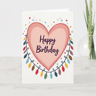 Tarjeta de cumpleaños con corazón sincero