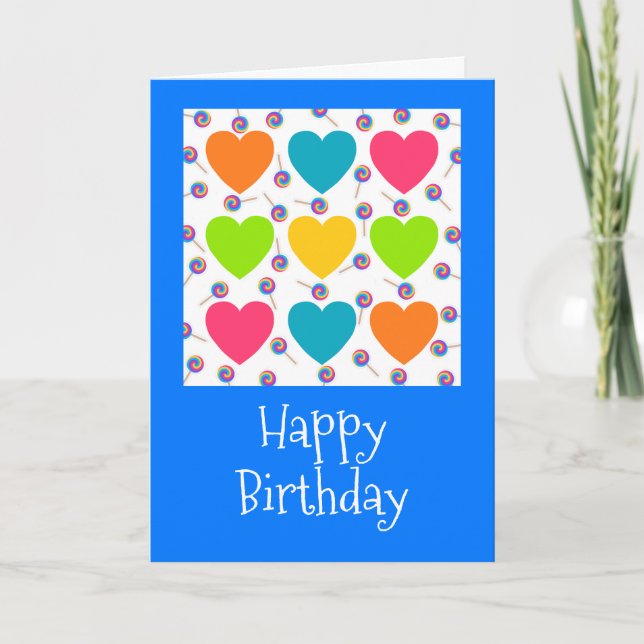 Tarjeta de cumpleaños con corazones de Jo Images (Anverso)