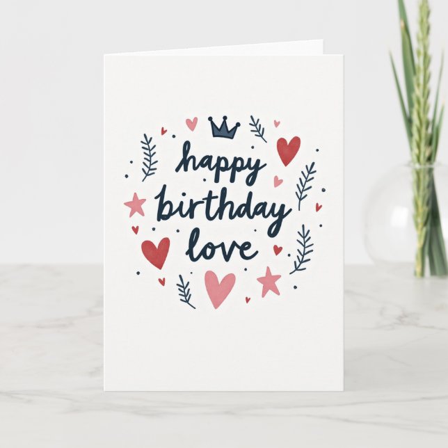 Tarjeta de cumpleaños con corona (Anverso)