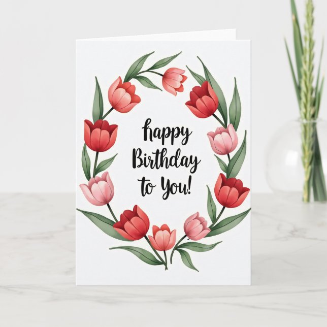 Tarjeta de cumpleaños con corona cálida (Anverso)