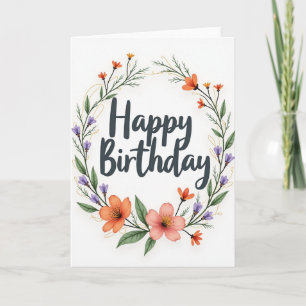 Tarjeta de cumpleaños con corona de artesano
