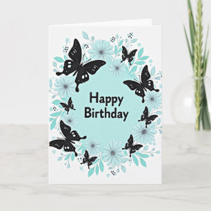 Tarjeta de cumpleaños con corona de insectos