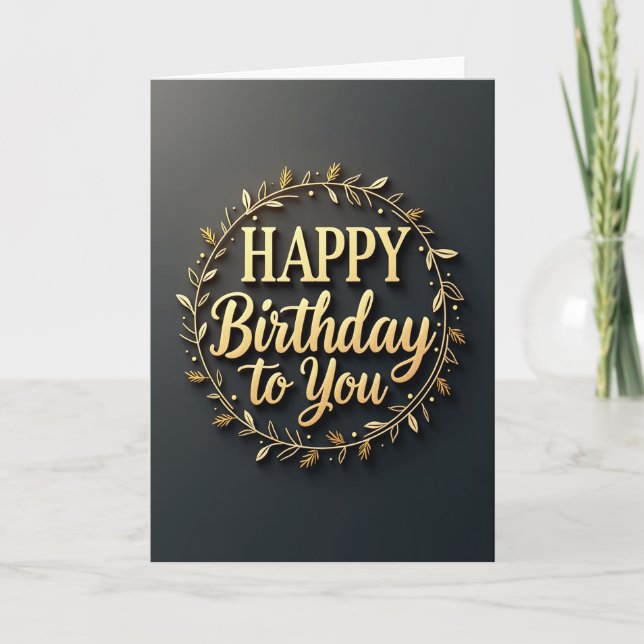 Tarjeta de cumpleaños con corona de oro (Anverso)