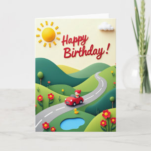 Tarjeta de cumpleaños con corte de papel dulce