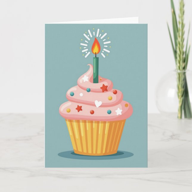 Tarjeta de cumpleaños con decoración de sprinkles (Anverso)