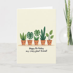 Tarjeta de cumpleaños con desfile botánico