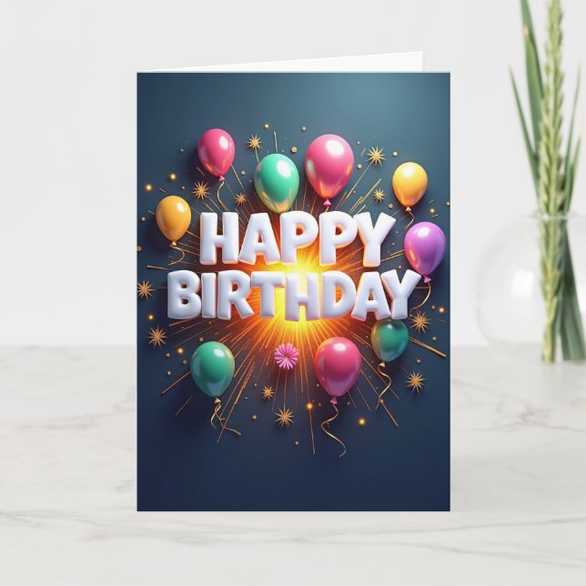 Tarjeta de cumpleaños con destello de brillo dulce (Anverso)