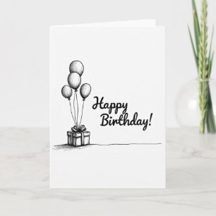 Tarjeta de cumpleaños con dibujo alegre