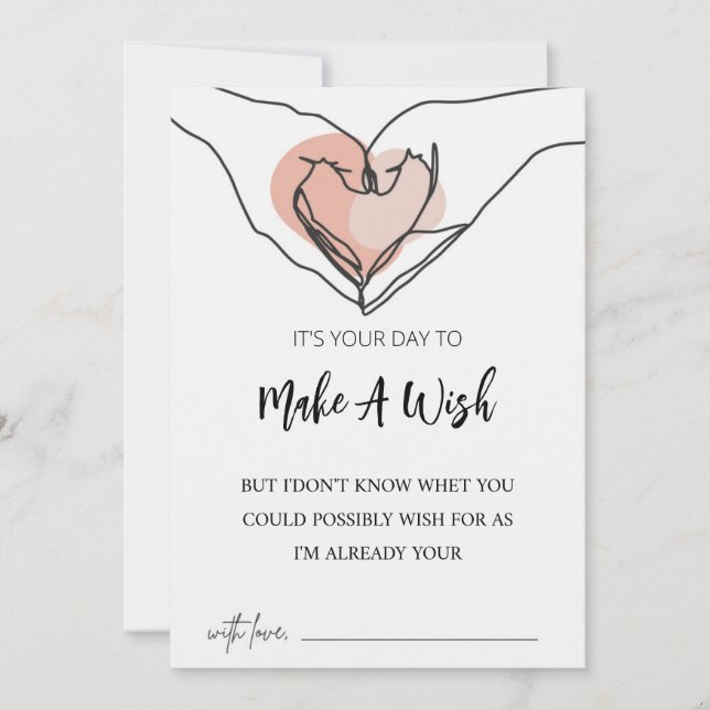 Tarjeta de cumpleaños con dibujo de línea de Make  (Anverso)