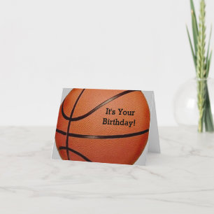 Tarjeta de cumpleaños con diseño de baloncesto
