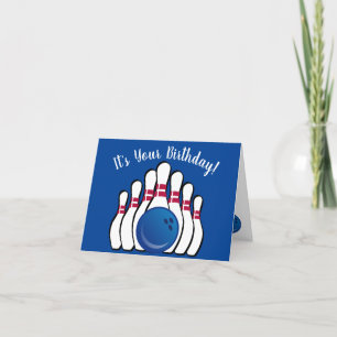 Tarjeta de cumpleaños con diseño de bolos