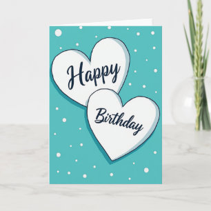 Tarjeta de cumpleaños con diseño de corazón dulce