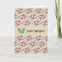 Tarjeta de cumpleaños con diseño de enredadera vio
