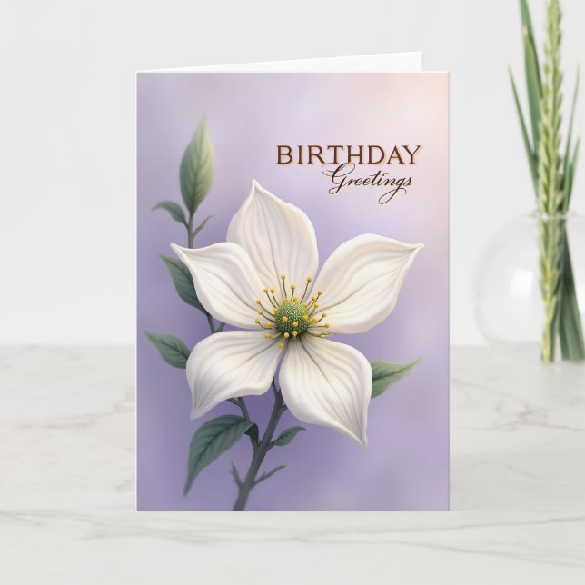 Tarjeta de cumpleaños con diseño de pétalo (Anverso)