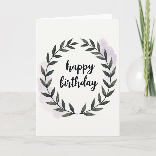Tarjeta de cumpleaños con diseño floral (Anverso)