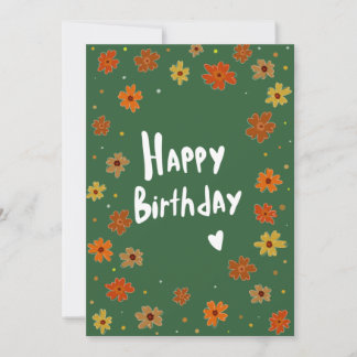 Tarjeta de cumpleaños con diseño floral