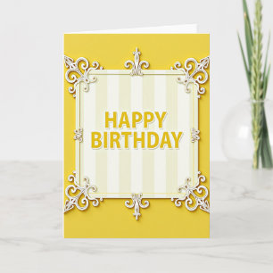 Tarjeta de cumpleaños con diseño ornamentado